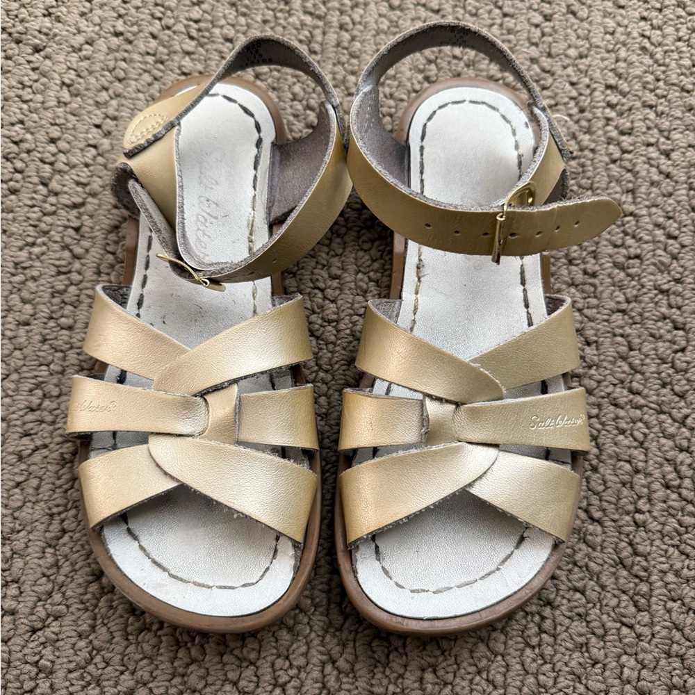 Salt Water Sandals by Hoy - Shiny Gold Kids Sandals